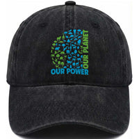 Earth Day Environmental Activism Washed Cotton Baseball Cap Our Power Our Planet