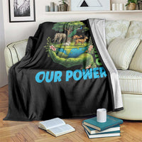 Our Power Our Planet Throw Blanket Earth Day Nature Lover Gift