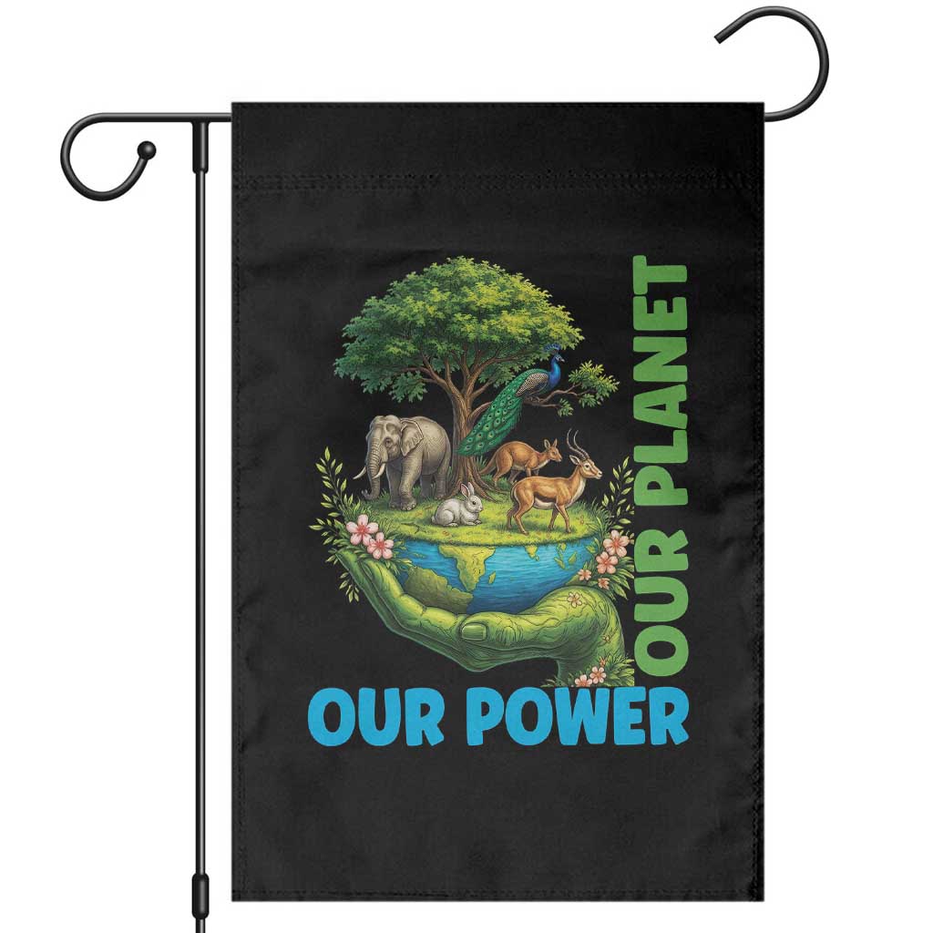 Our Power Our Planet Garden Flag Earth Day Nature Lover Gift