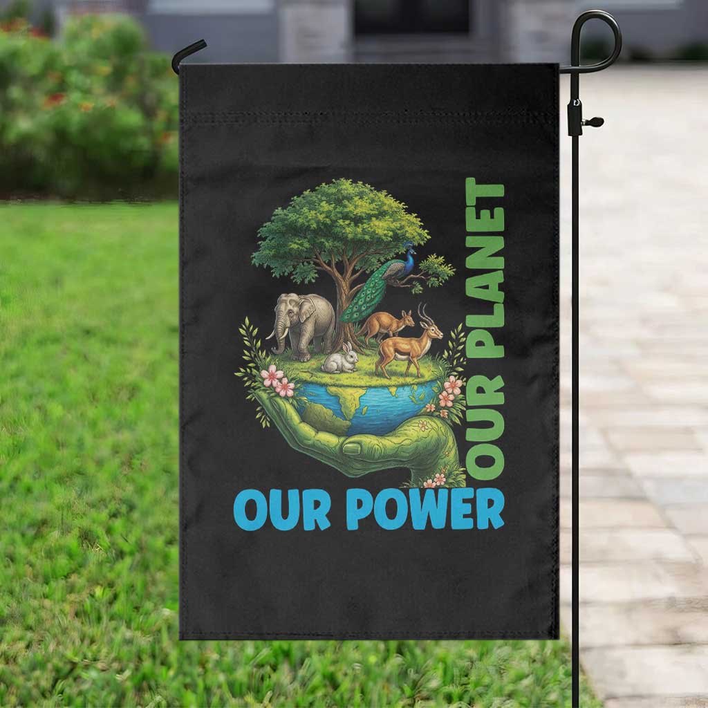 Our Power Our Planet Garden Flag Earth Day Nature Lover Gift