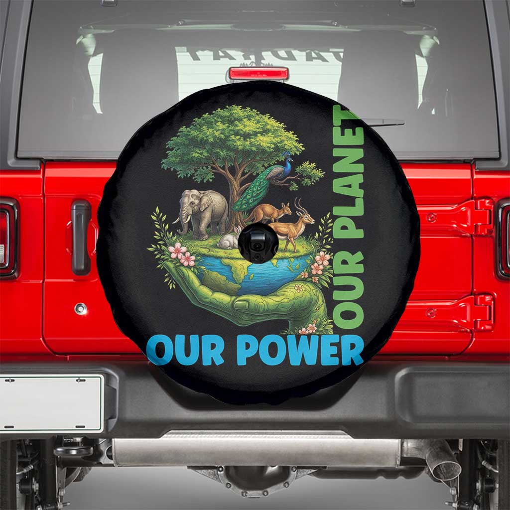 Our Power Our Planet Spare Tire Cover Earth Day Nature Lover Gift