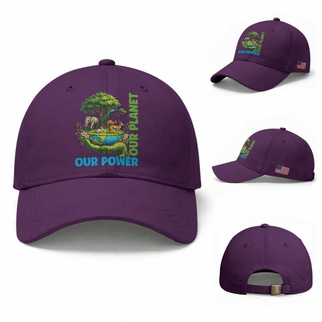 Our Power Our Planet Baseball Cap Earth Day Nature Lover Gift
