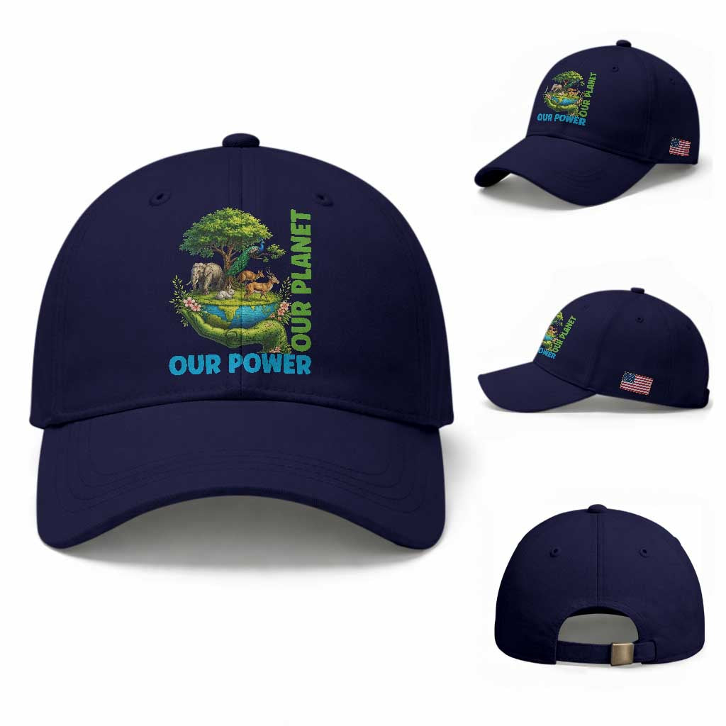 Our Power Our Planet Baseball Cap Earth Day Nature Lover Gift