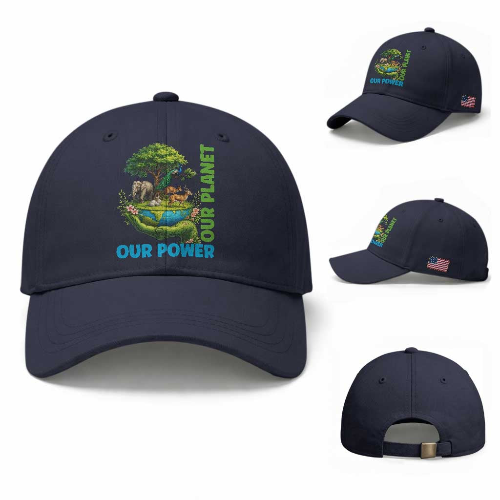 Our Power Our Planet Baseball Cap Earth Day Nature Lover Gift
