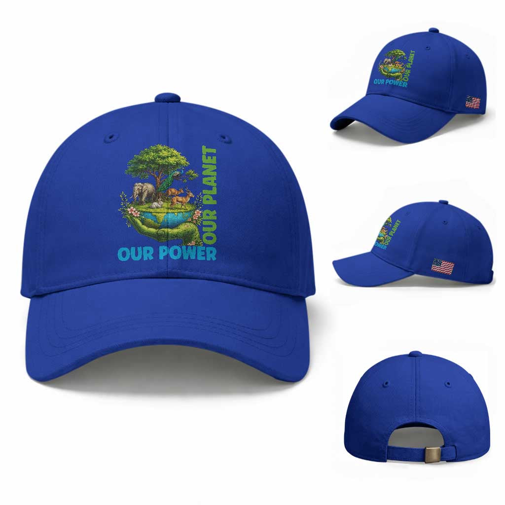 Our Power Our Planet Baseball Cap Earth Day Nature Lover Gift