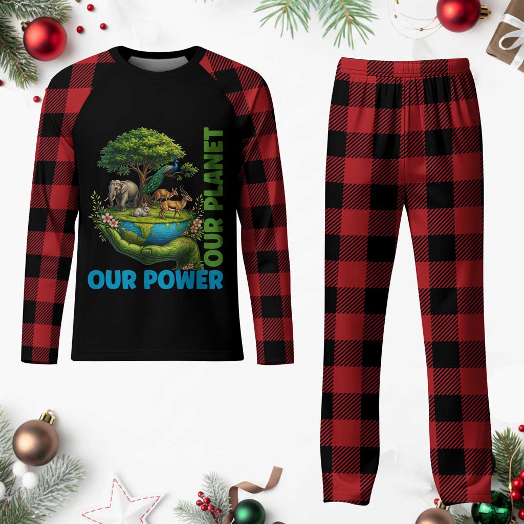 Our Power Our Planet Plaid Pajama Set Earth Day Nature Lover Gift