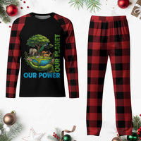 Our Power Our Planet Plaid Pajama Set Earth Day Nature Lover Gift