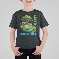 Our Power Our Planet T Shirt For Kid Earth Day Nature Lover Gift