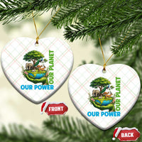 Our Power Our Planet Ceramic Ornament Earth Day Nature Lover Gift