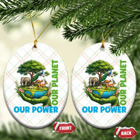 Our Power Our Planet Ceramic Ornament Earth Day Nature Lover Gift