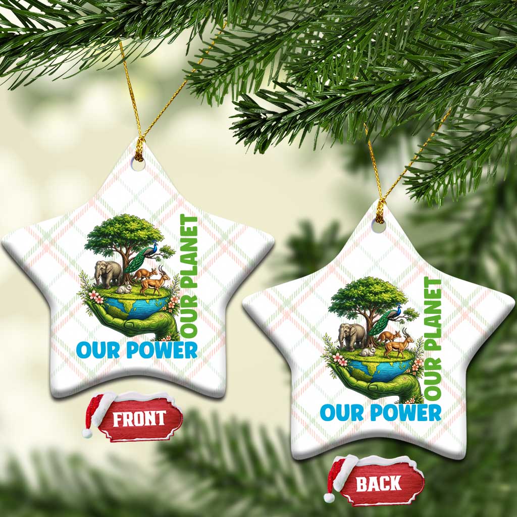 Our Power Our Planet Ceramic Ornament Earth Day Nature Lover Gift
