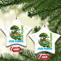 Our Power Our Planet Ceramic Ornament Earth Day Nature Lover Gift