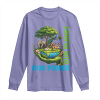 Our Power Our Planet Long Sleeve Shirt Earth Day Nature Lover Gift