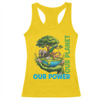 Our Power Our Planet Racerback Tank Top Earth Day Nature Lover Gift