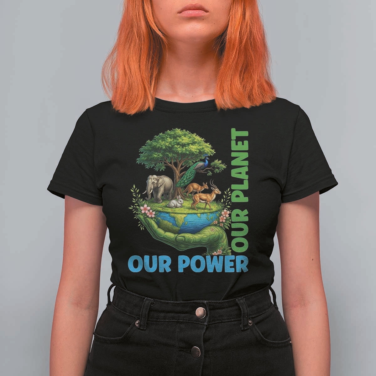 Our Power Our Planet T Shirt For Women Earth Day Nature Lover Gift