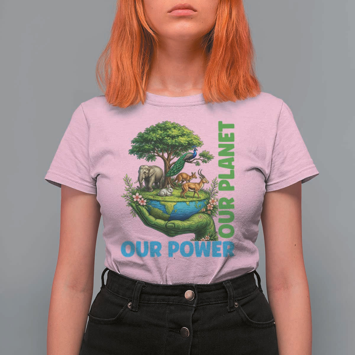 Our Power Our Planet T Shirt For Women Earth Day Nature Lover Gift