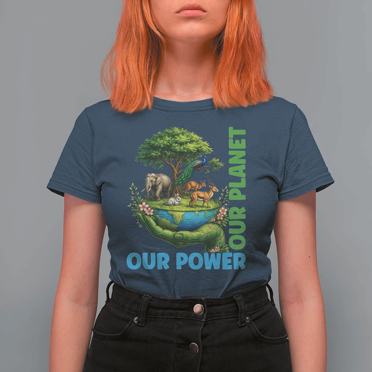 Our Power Our Planet T Shirt For Women Earth Day Nature Lover Gift
