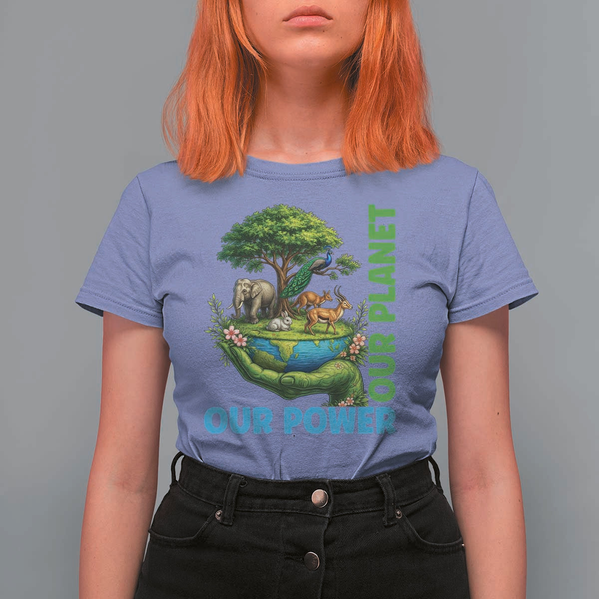 Our Power Our Planet T Shirt For Women Earth Day Nature Lover Gift