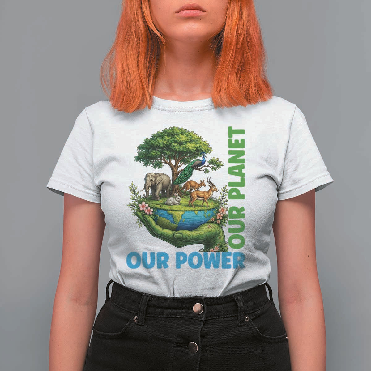 Our Power Our Planet T Shirt For Women Earth Day Nature Lover Gift