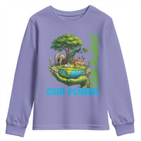 Our Power Our Planet Youth Sweatshirt Earth Day Nature Lover Gift