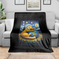 Earth Day Throw Blanket Starry Night Cat Hugging Earth