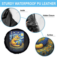 Earth Day Spare Tire Cover Starry Night Cat Hugging Earth