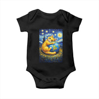 Earth Day Baby Onesie Starry Night Cat Hugging Earth