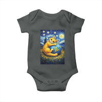Earth Day Baby Onesie Starry Night Cat Hugging Earth