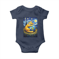 Earth Day Baby Onesie Starry Night Cat Hugging Earth