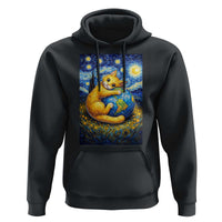 Earth Day Hoodie Starry Night Cat Hugging Earth