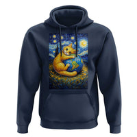 Earth Day Hoodie Starry Night Cat Hugging Earth