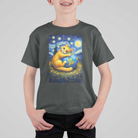 Earth Day T Shirt For Kid Starry Night Cat Hugging Earth