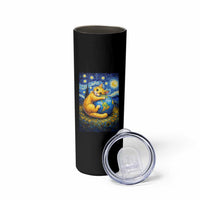 Earth Day Skinny Tumbler Starry Night Cat Hugging Earth