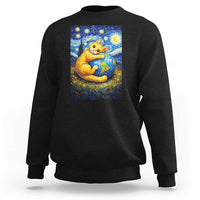 Earth Day Sweatshirt Starry Night Cat Hugging Earth