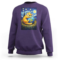 Earth Day Sweatshirt Starry Night Cat Hugging Earth