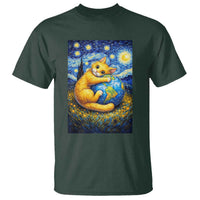 Earth Day T Shirt Starry Night Cat Hugging Earth