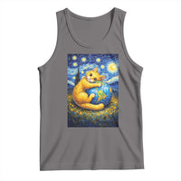 Earth Day Tank Top Starry Night Cat Hugging Earth