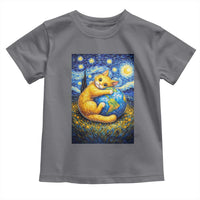 Earth Day Toddler T Shirt Starry Night Cat Hugging Earth