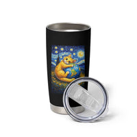 Earth Day Tumbler Cup Starry Night Cat Hugging Earth
