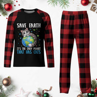 Earth Day Plaid Pajama Set Save Earth Its The Only Planet With Cats