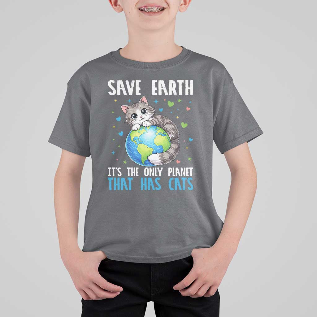 Earth Day T Shirt For Kid Save Earth Its The Only Planet With Cats