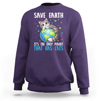 Earth Day Sweatshirt Save Earth Its The Only Planet With Cats