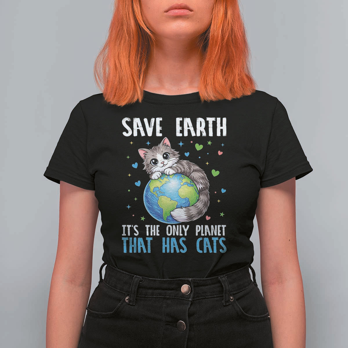 Earth Day T Shirt For Women Save Earth Its The Only Planet With Cats
