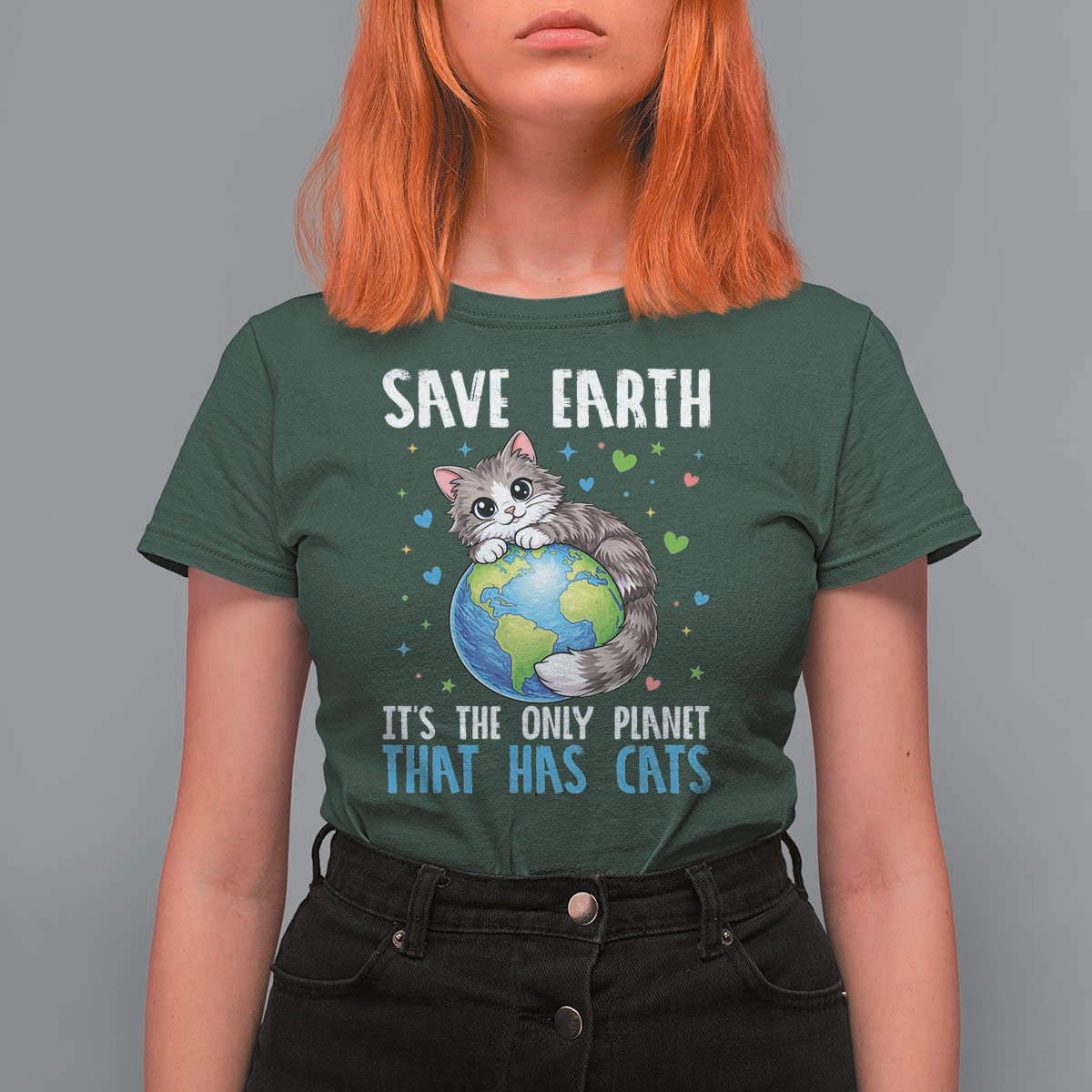 Earth Day T Shirt For Women Save Earth Its The Only Planet With Cats