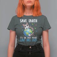 Earth Day T Shirt For Women Save Earth Its The Only Planet With Cats