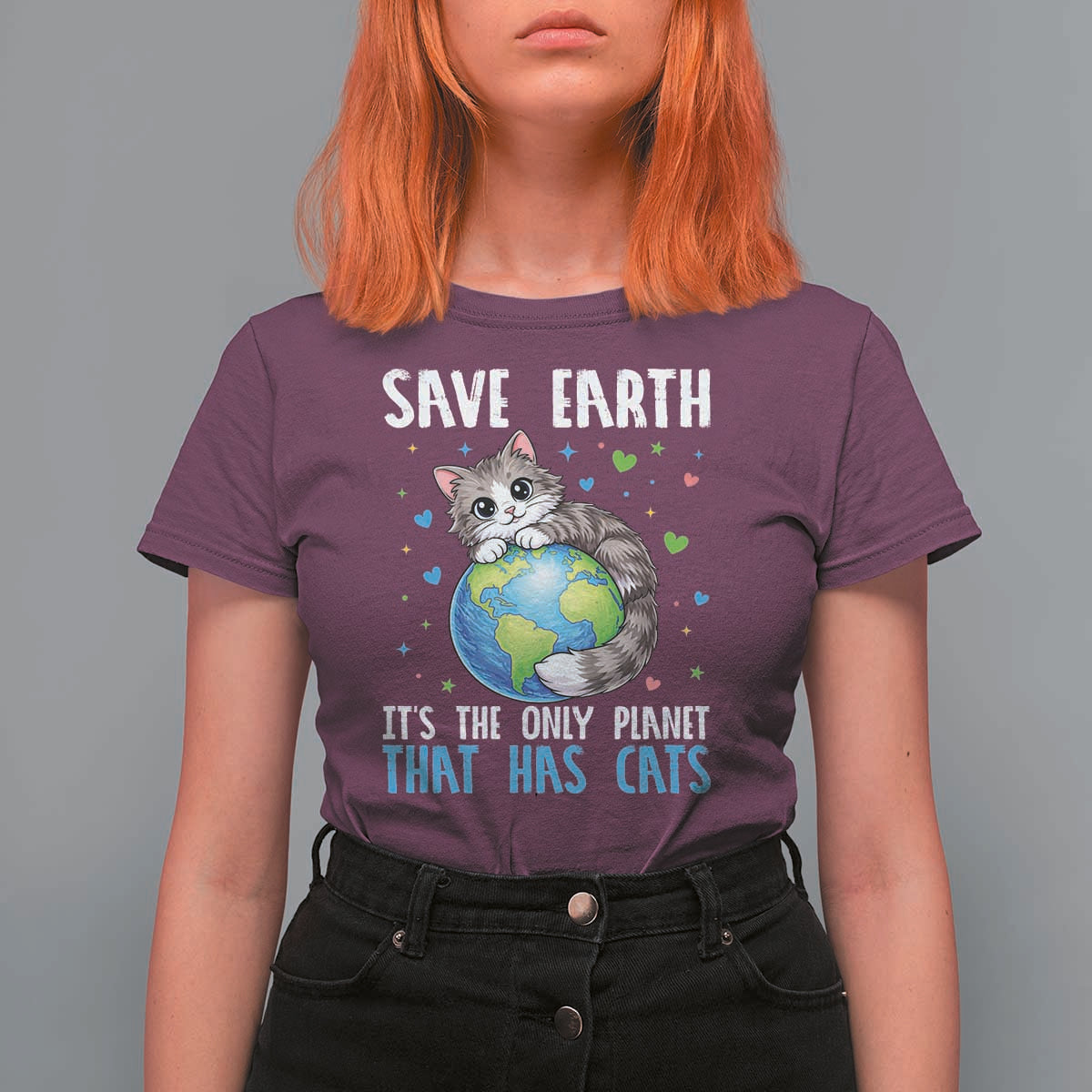 Earth Day T Shirt For Women Save Earth Its The Only Planet With Cats