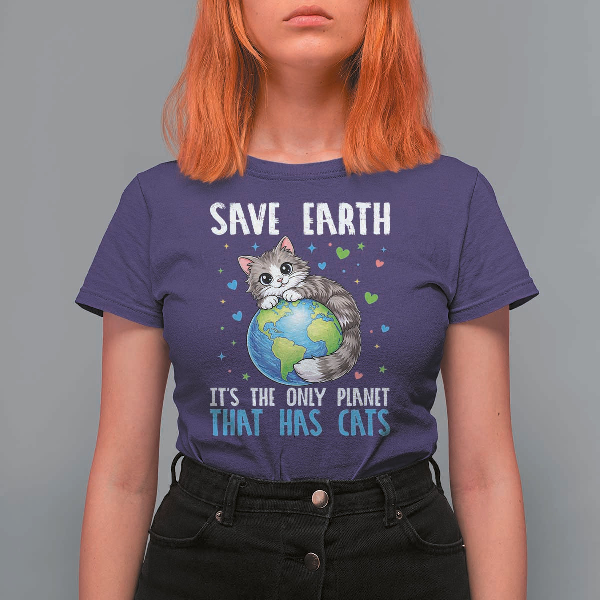 Earth Day T Shirt For Women Save Earth Its The Only Planet With Cats