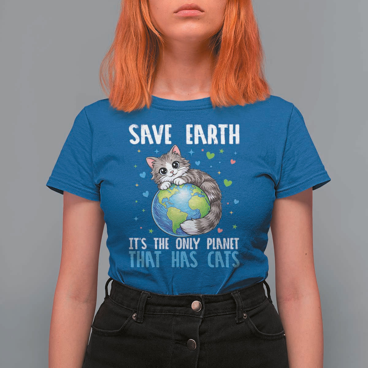 Earth Day T Shirt For Women Save Earth Its The Only Planet With Cats