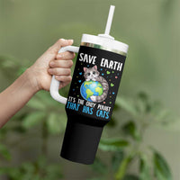 Earth Day Tumbler With Handle Save Earth Its The Only Planet With Cats