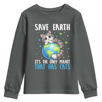 Earth Day Youth Sweatshirt Save Earth Its The Only Planet With Cats